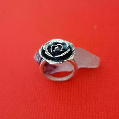 Handmade Sterling Silver Rose Ring: Floral Statement Jewelry