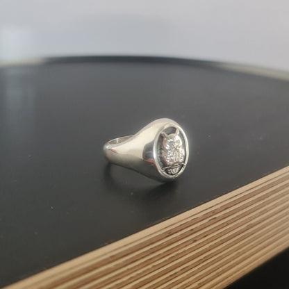 Handmade Sterling Silver Owl Ring: Animal Jewelry Gift