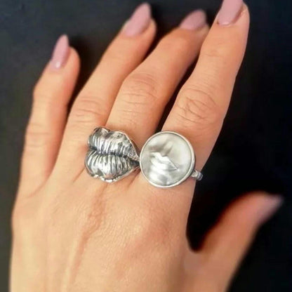 Kissing Lips Ring - sterling silver masterfully designed to convey a message of love & affection
