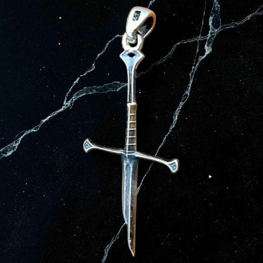 The Breaking of Narsil Sword, LOTR, Fantasy Elven  Gothic - Medieval jewelry Cosplay lover broken Cross 925 Sterling Silver