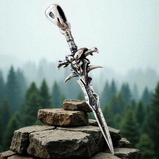 Frostmourne Sword Pendant , Wow, World of Warcraft  , Lich King,  Handmade 925 Sterling Silver