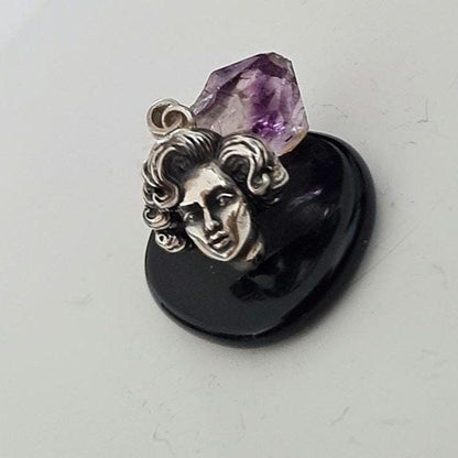Vintage Sterling Silver Marilyn Monroe Movie Icon Pendant - Handmade 50s Starlet