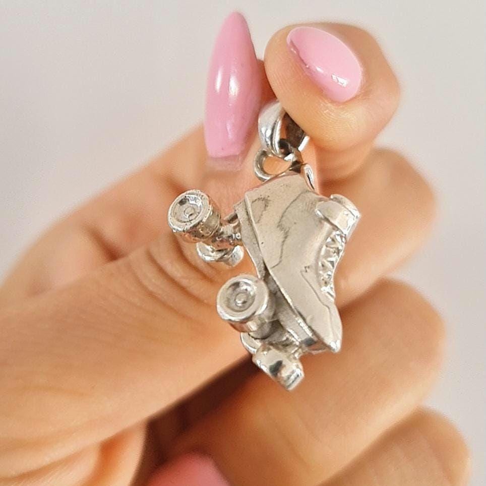 Handmade Sterling Silver Roller Skate Pendant: Skater Jewelry