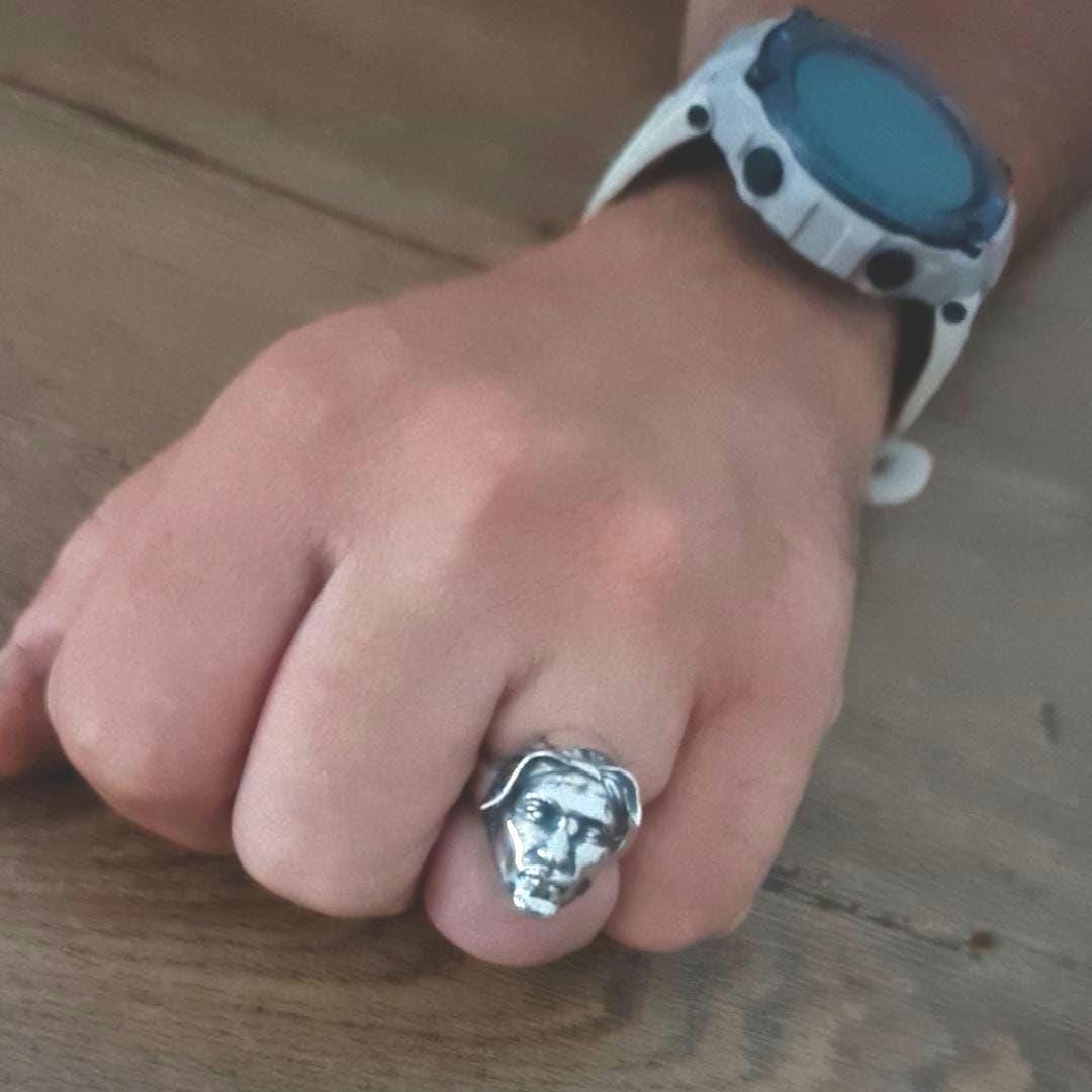 Handmade Sterling Silver Tupac Rapper Ring