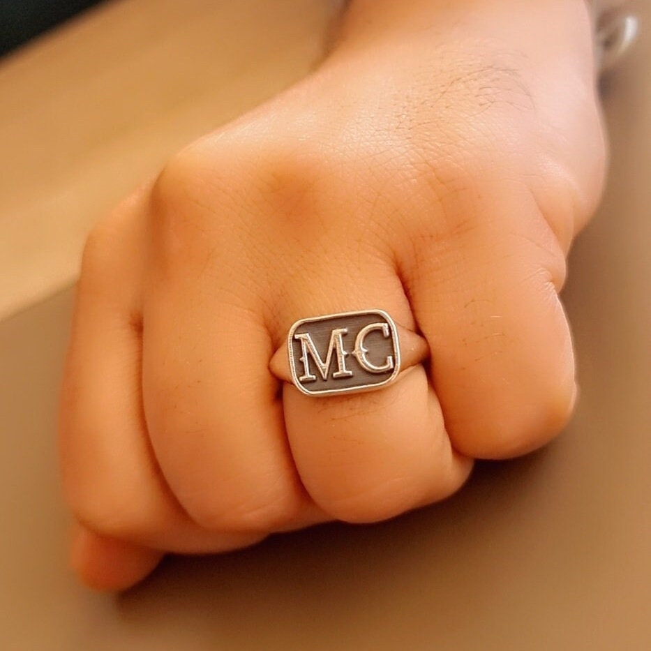 Handmade Sterling Silver MC Biker Ring: Edgy Outlaw Motorcycle Jewelry