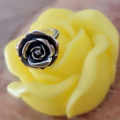 Handmade Sterling Silver Rose Ring: Floral Statement Jewelry