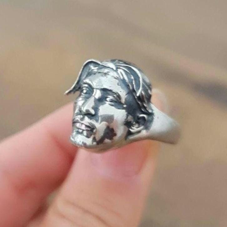 Handmade Sterling Silver Tupac Rapper Ring
