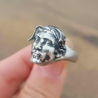 Handmade Sterling Silver Tupac Rapper Ring
