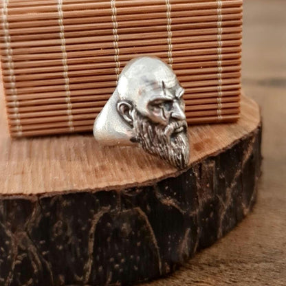 Handmade Kratos Ring: 925 Sterling Silver God of War, Gothic Gamer Jewelry