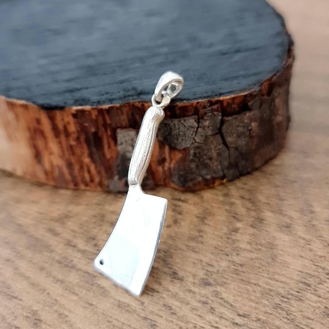 Sterling Silver Cleaver Pendant - Butcher Knife Necklace