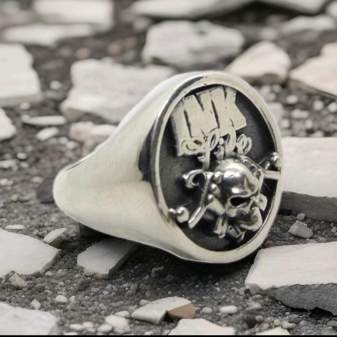 Tattoo Guns "Ink Life"-inspired Ring - Handmade Skull Ring  - Crafted in 925 Sterling Silver
