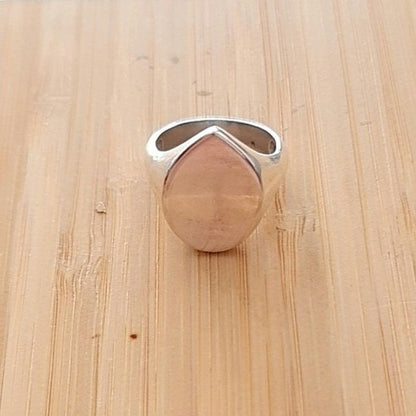 Handmade Sterling Silver Teardrop Ring: Geometric Point Design