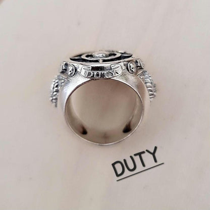 Nautical Pirate Ring - Discover Adventure ,Style with our Punk-Inspired  Signet Ring  925 Sterling silver