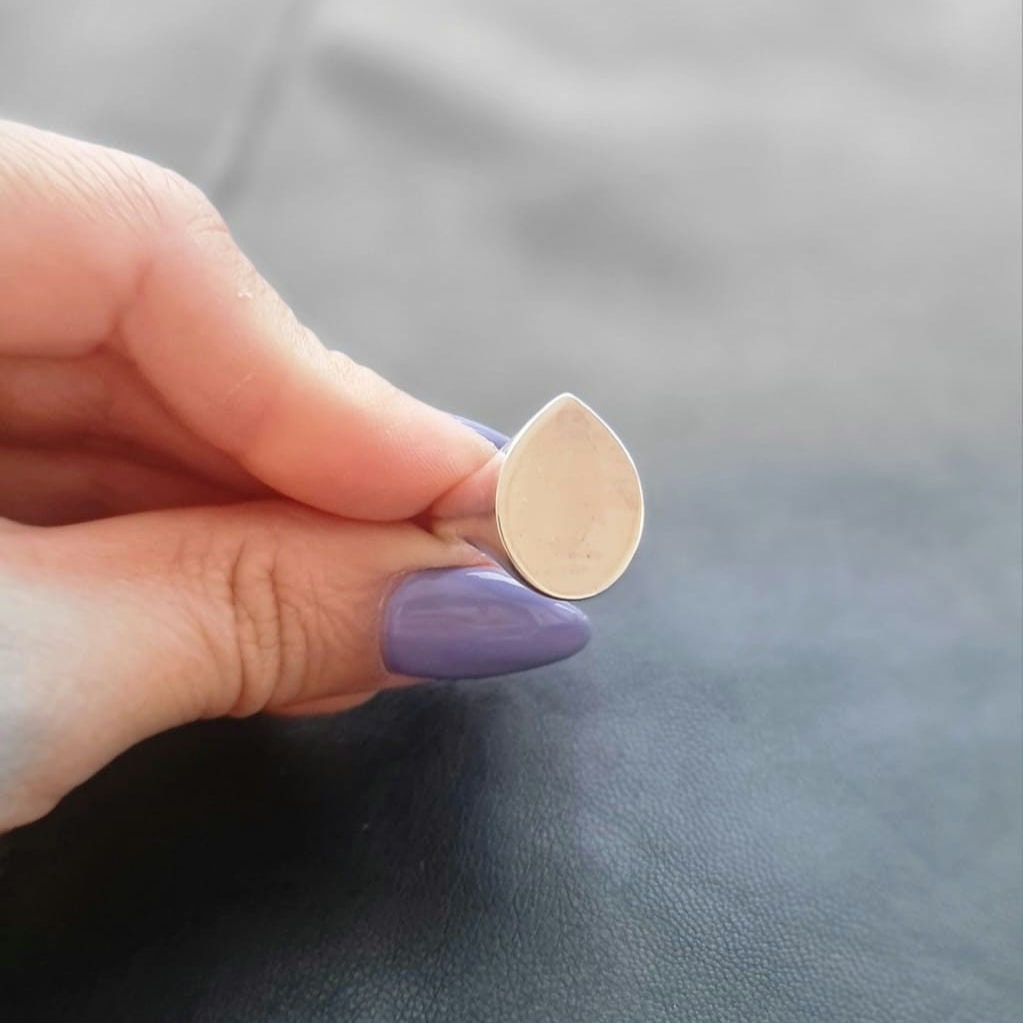 Handmade Sterling Silver Teardrop Ring: Geometric Point Design