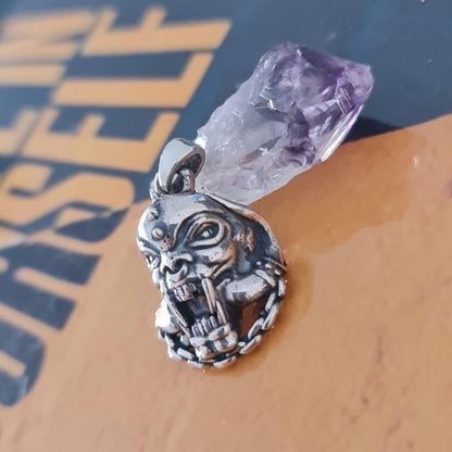 Snaggletooth War Pig Pendant-  Sterling Silver-Heavy Duty Design for the Ultimate Rockstar