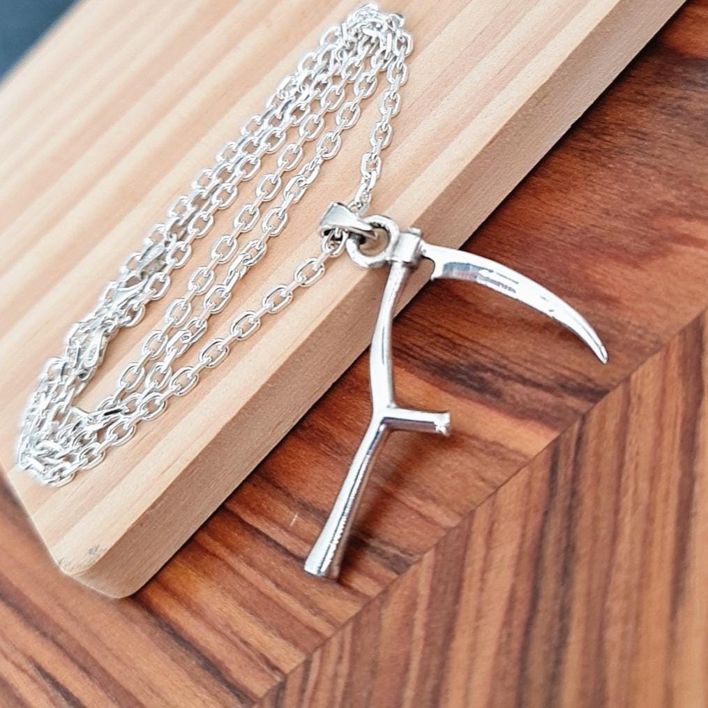 Sterling Silver Grim Reaper Scythe Pendant: Gothic Handmade Jewelry