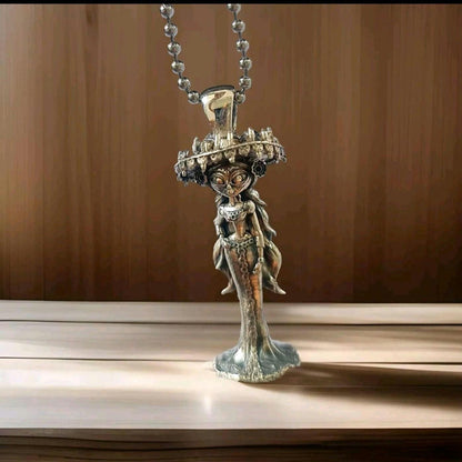 La Muerte Figurine Pendant: Handmade 925 Silver Gothic Jewelry