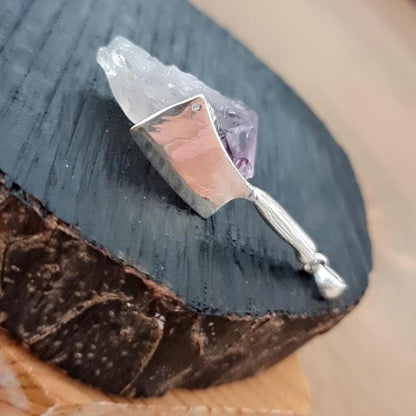 Sterling Silver Cleaver Pendant - Butcher Knife Necklace