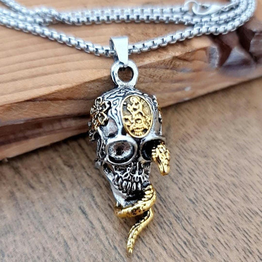 Snake & Skull   Necklace - Fashionable   Gift, Hip Hop Cosplay Jewelry