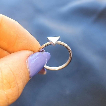 Handmade Sterling Silver Triangle Ring: Minimalist Geometric Jewelry
