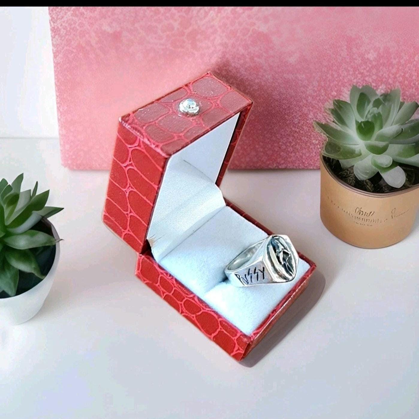 Handmade Gothic Sterling Silver "PU**Y LOVER" Ring