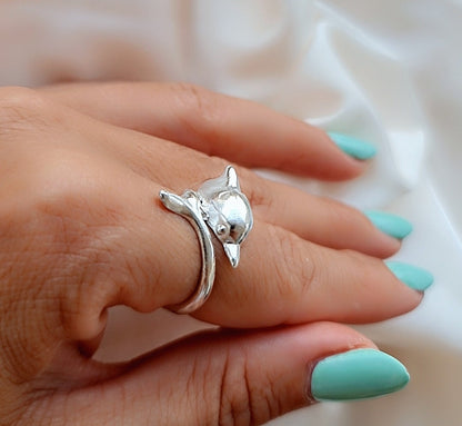 Handmade Silver 925 Dolphin Ring: Summer Sea Jewelry