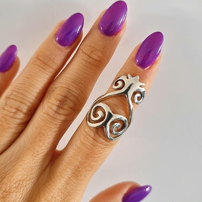 Handmade Sterling Silver Sankofa Ring: African Adinkra Jewelry