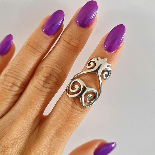 Handmade Sterling Silver Sankofa Ring: African Adinkra Jewelry