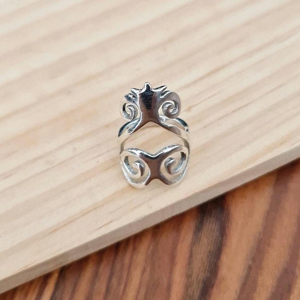 Handmade Sterling Silver Sankofa Ring: African Adinkra Jewelry