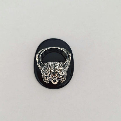 Sterling Silver "Prince of Darkness" Skull Ring Amethyst Sunglasses, Bat Wing Band -